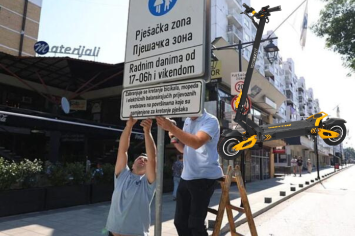 Velika promjena na Dobrinji – postavljene table zabrane za romobile