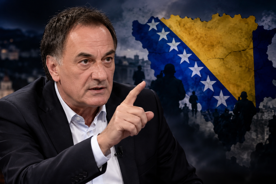 Senad Hadžifejzović upozorava na političke tenzije u BiH, moguće otcjepljenje i pitanje trećeg entiteta – AI ilustracija.