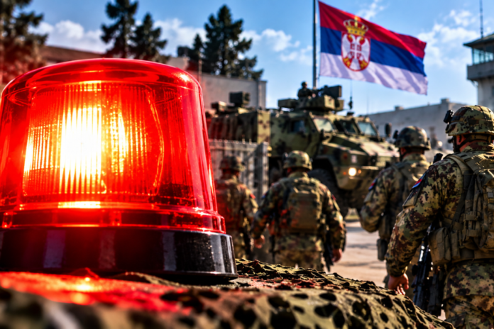 HITNO SAOPŠTENJE MINISTARSTVA ODBRANE SRBIJE! Otkriveno šta se priprema Hitno saopštenje Ministarstva odbrane Srbije – ilustracija vojnika, vojne opreme i priprema u kasarni.