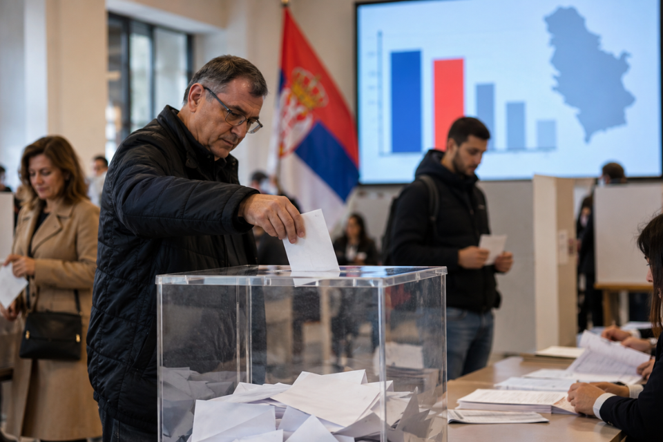Vučiću stigao hladan tuš – ilustracija izbora u Srbiji i istraživanja podrške birača.